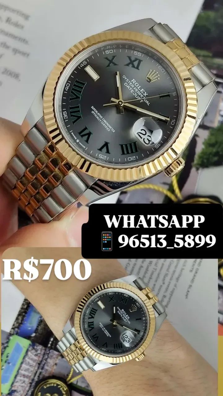 Relógio ROLEX AUTOMÁTICO WIMBLEDON MISTO ENTREGAMOS - Foto 2