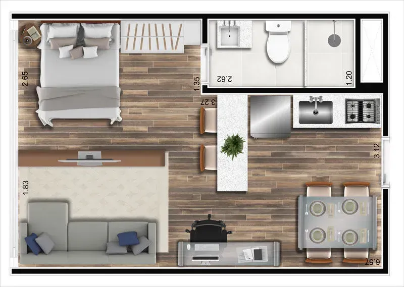 PLANTA 35m²
