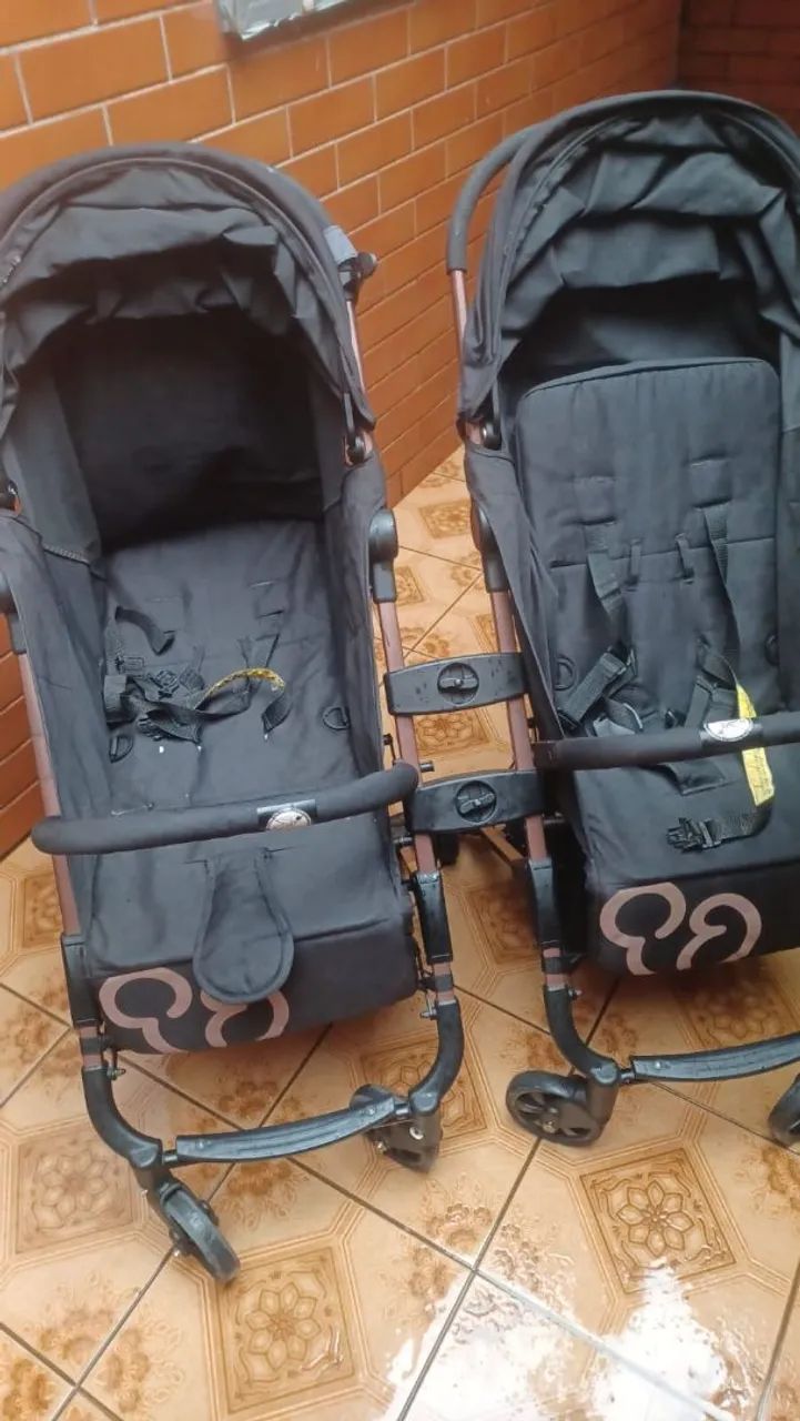 Carrinho de bebê dobrável para gêmeos Galzerano Duolee - Foto 2
