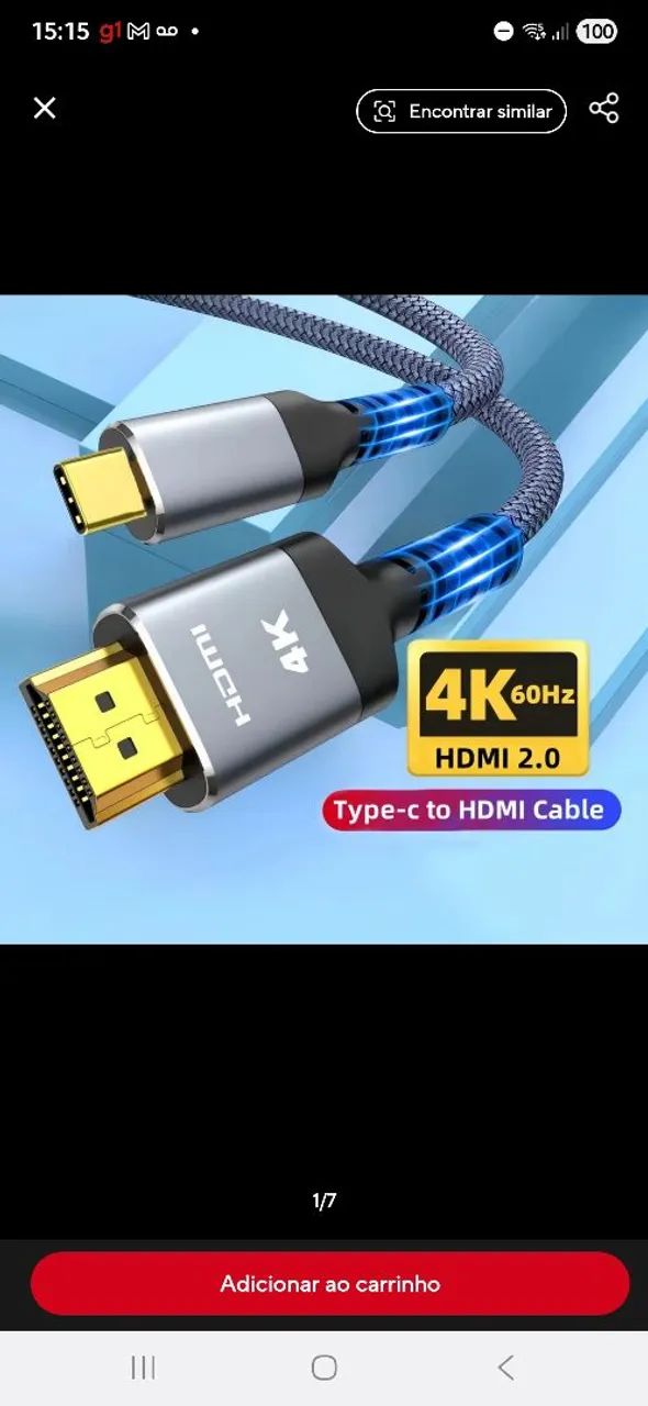 Cabo HDMi usb 4k