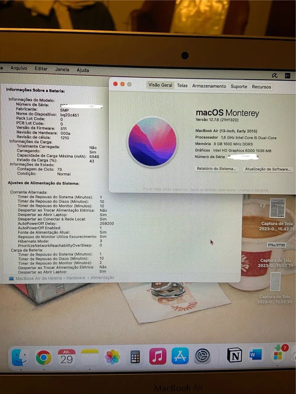 macbook air a1466 8gb ram 256gb ssd - Foto 2