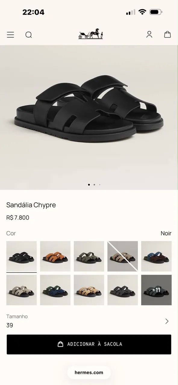 Sandália masculina Hermes Chipre original - Foto 4