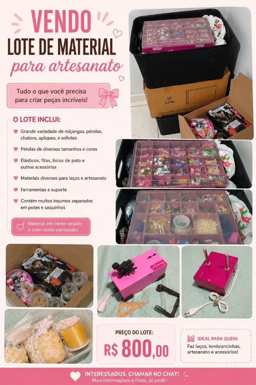 Materiais e ferramentas para artesanato 