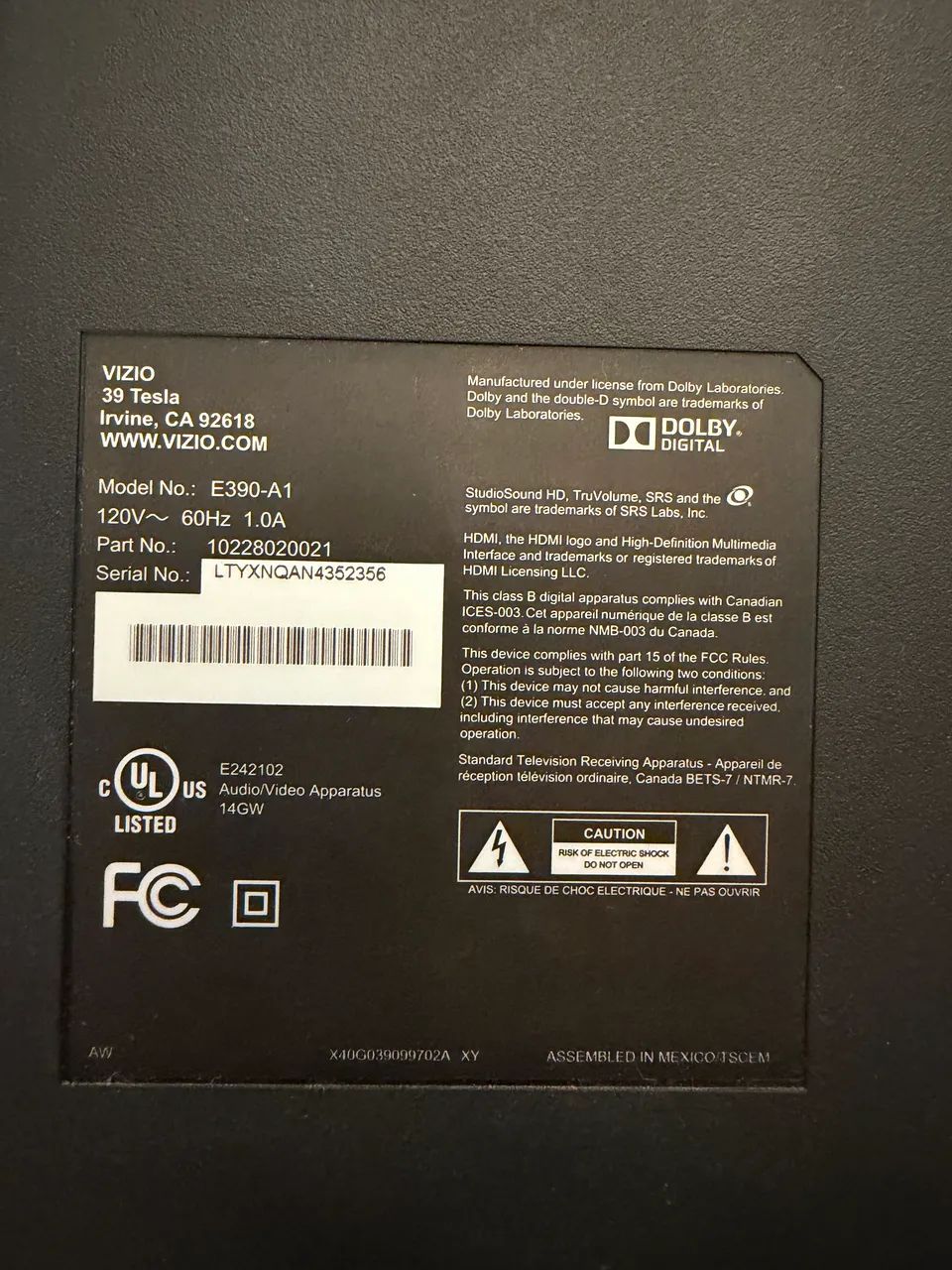 TV Vizio LED LCD 38,5 polegadas 9 anos de uso (não é smart) - Foto 3