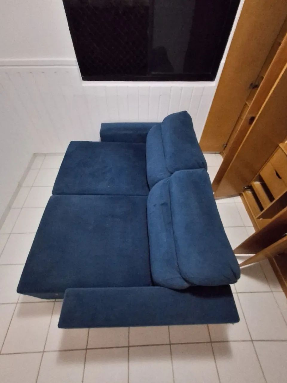 SOFÁ-CAMA reclinável / extensível azul marinho - Foto 5