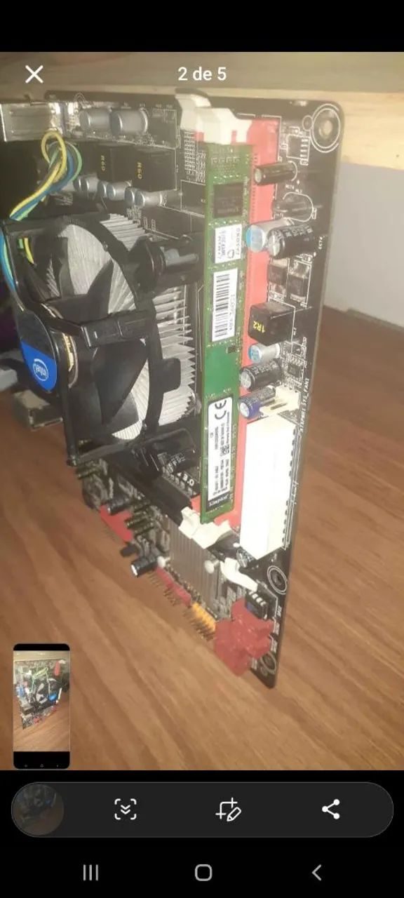 Kit i5 2500 memória ram 8gb placa mãe h61 - Foto 2