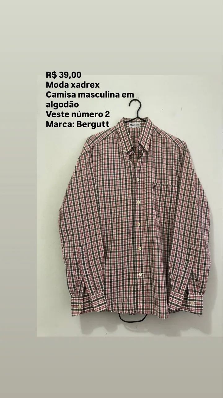 Camisa masculina xadrez número 2 - Foto 3