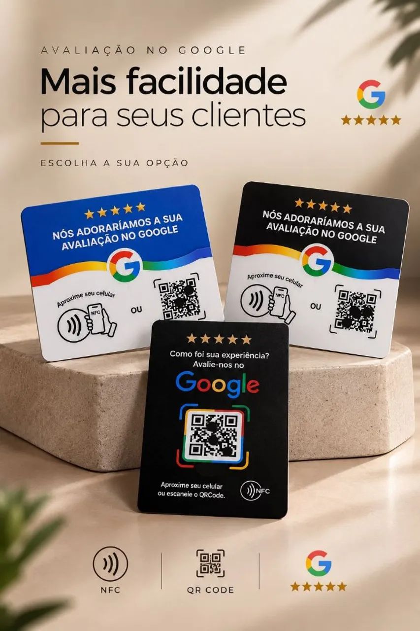 Placas inteligentes avaliação google NFC+QRCODE 