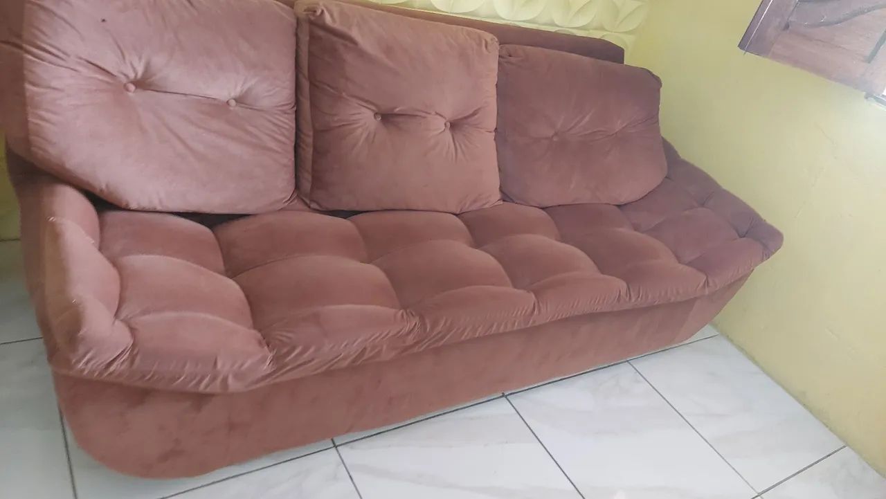 SOFÁ 3 LUGARES VELUDO - Foto 4