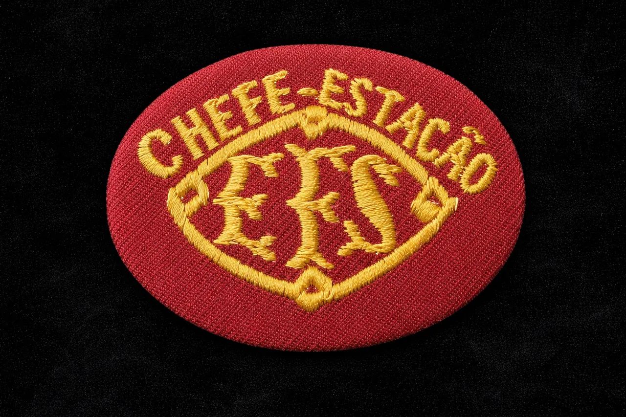Distintivo de quepe de chefe de estação da Sorocabana 