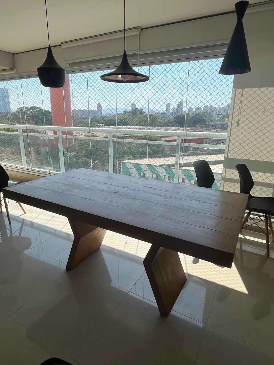 Mesa de madeira demolição 6 lugares 