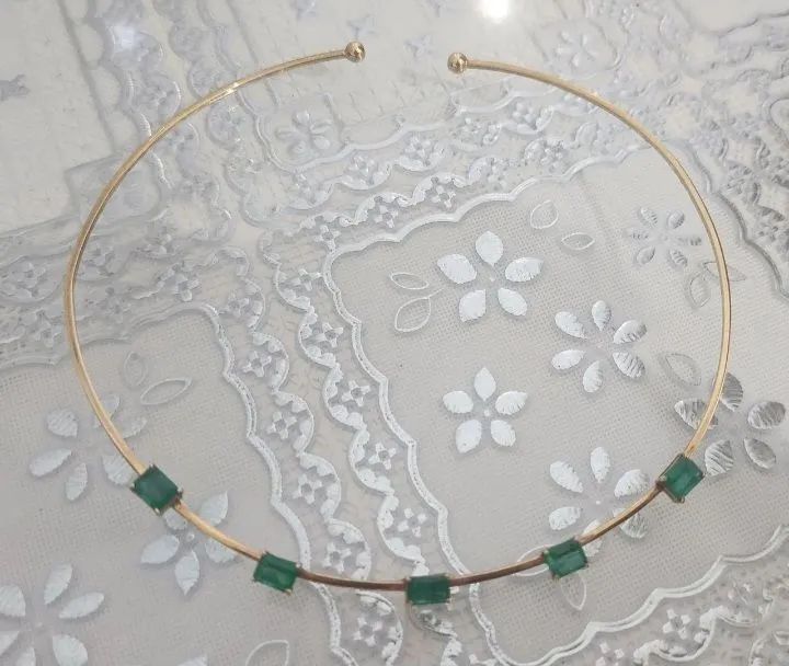Colar Ouro 18K Esmeraldas