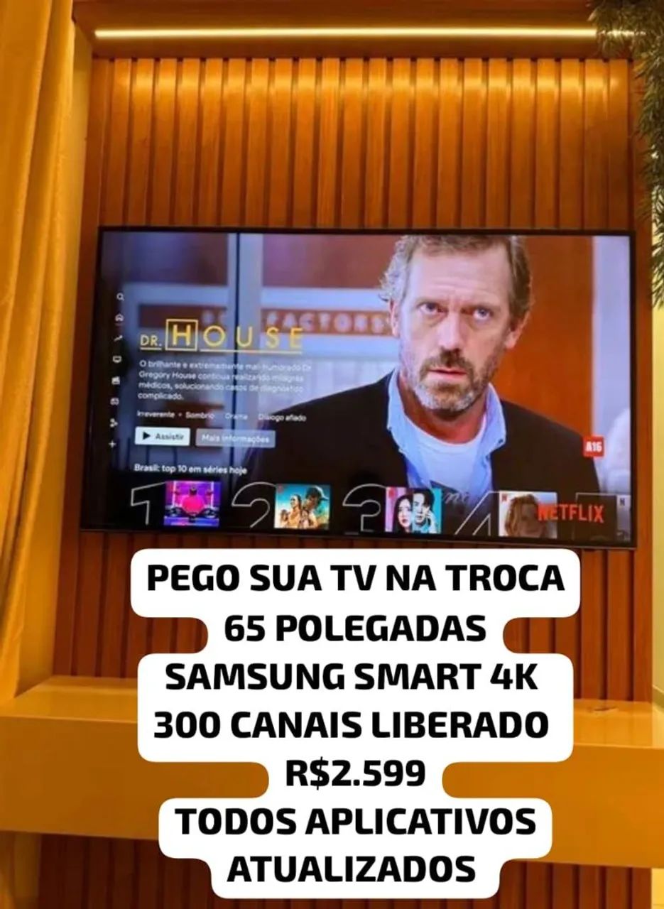 PEGO SUA TELEVISÃO NA TROCA 65 POLEGADAS SAMSUNG 4K 600 CANAIS TODOS APLICATIVOS  - Foto 2
