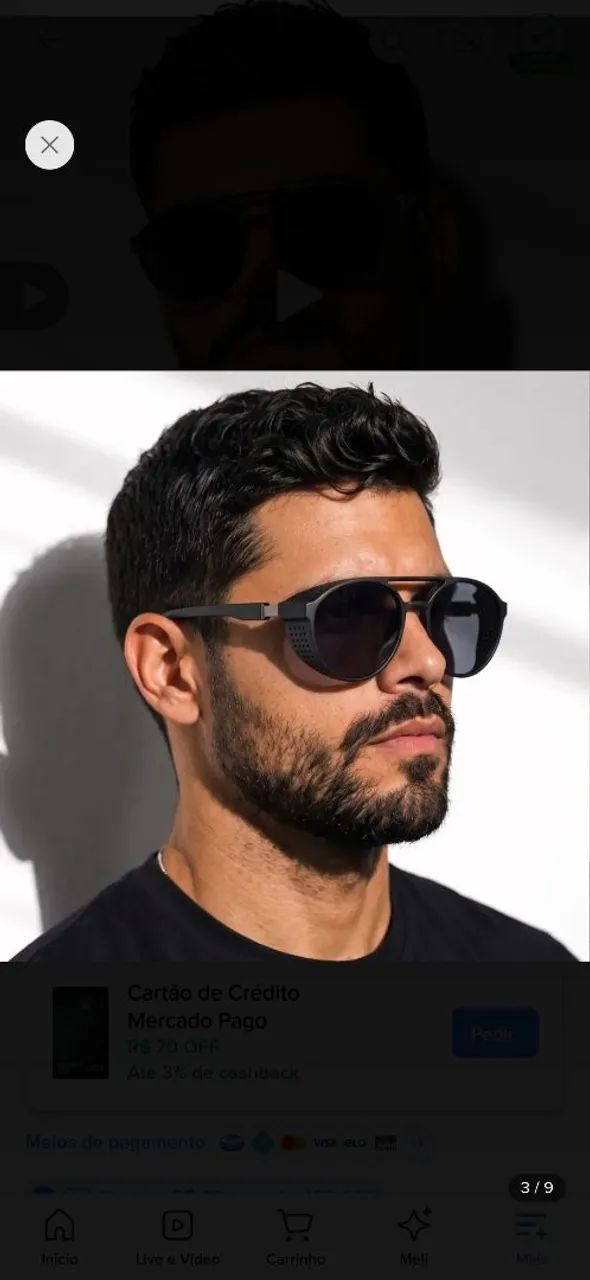 Vendo Óculos de sol original redondo masculino!!!!! - Foto 4