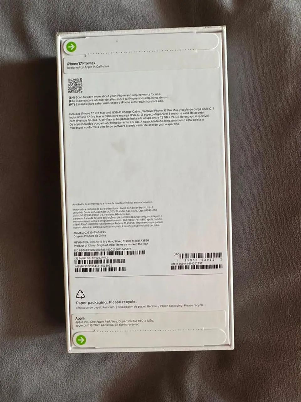 iPhone 17 pro Max 512gb 
