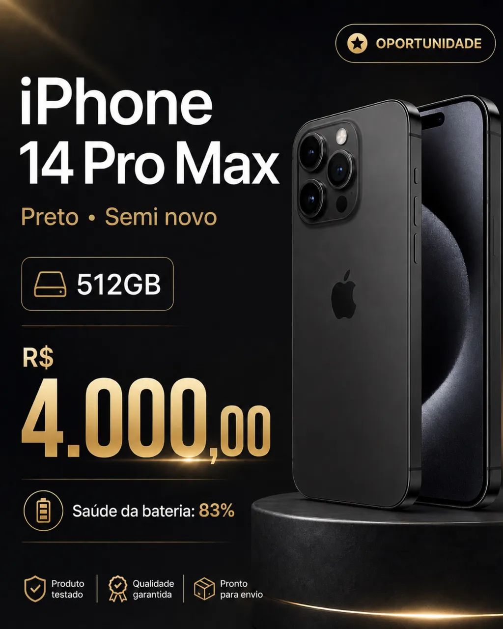 iPhone 14 Pro Max 512gb preto 