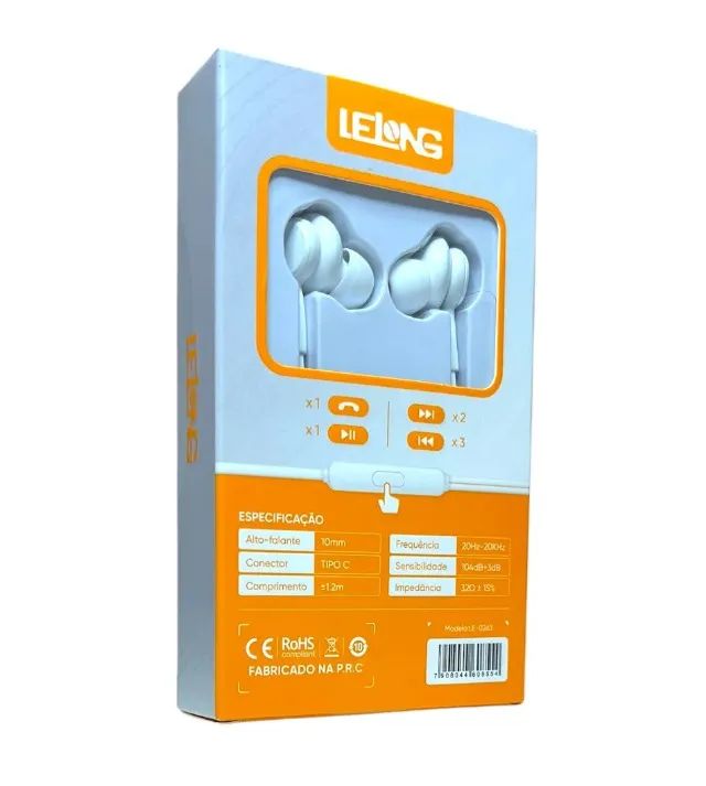 Fone de Ouvido Estéreo com Microfone Usb C Lelong - Foto 4