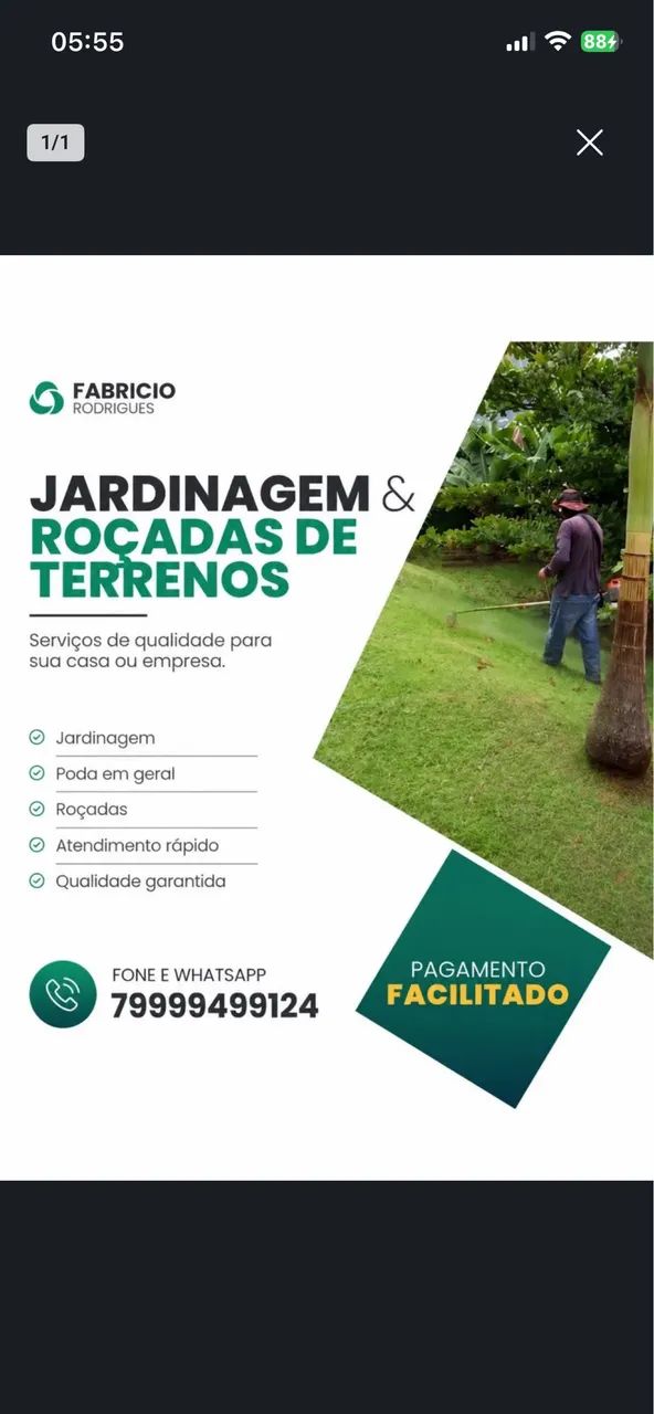 Faço jardinagem em geral limpo terreno também 