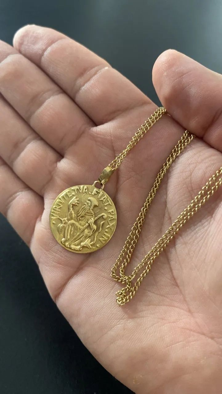CORRENTE E PINGENTE EM OURO18k - Foto 2