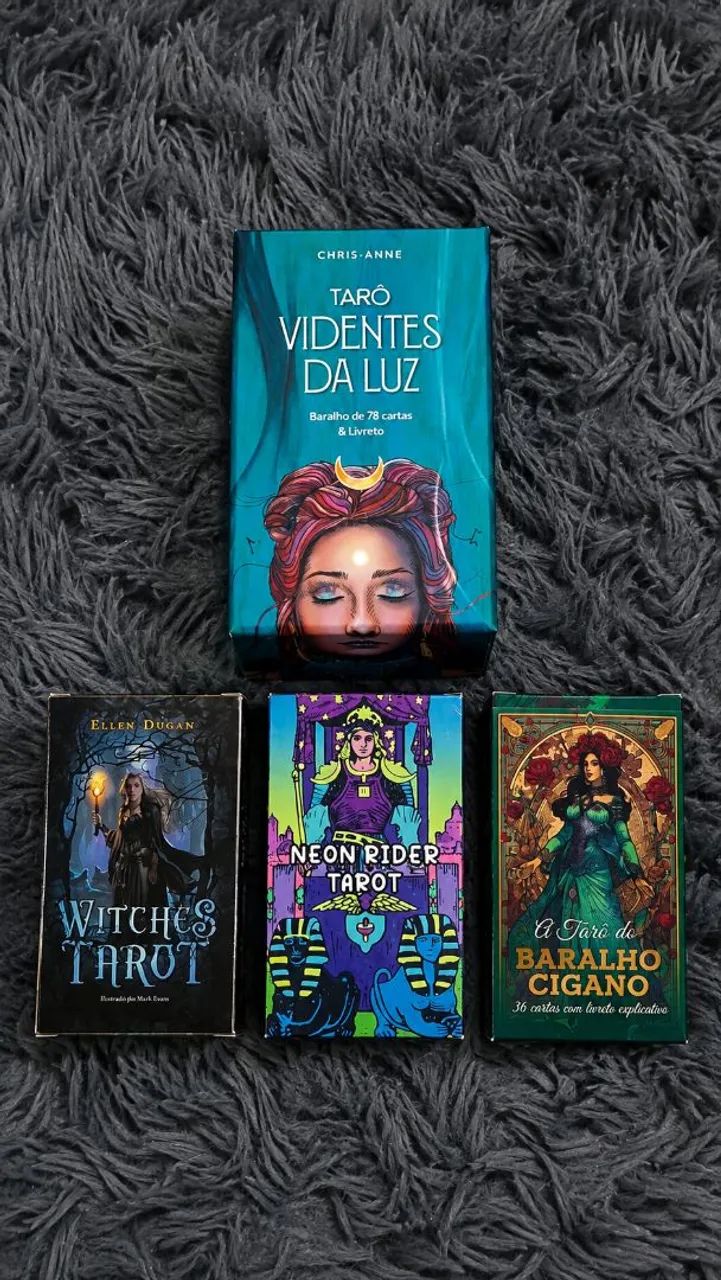 kit 3 decks de tarot + 1 baralho cigano