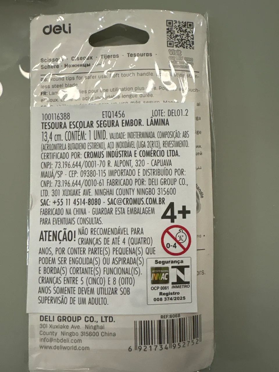 Tesoura escolar cabo emborrachado - Deli - Foto 4