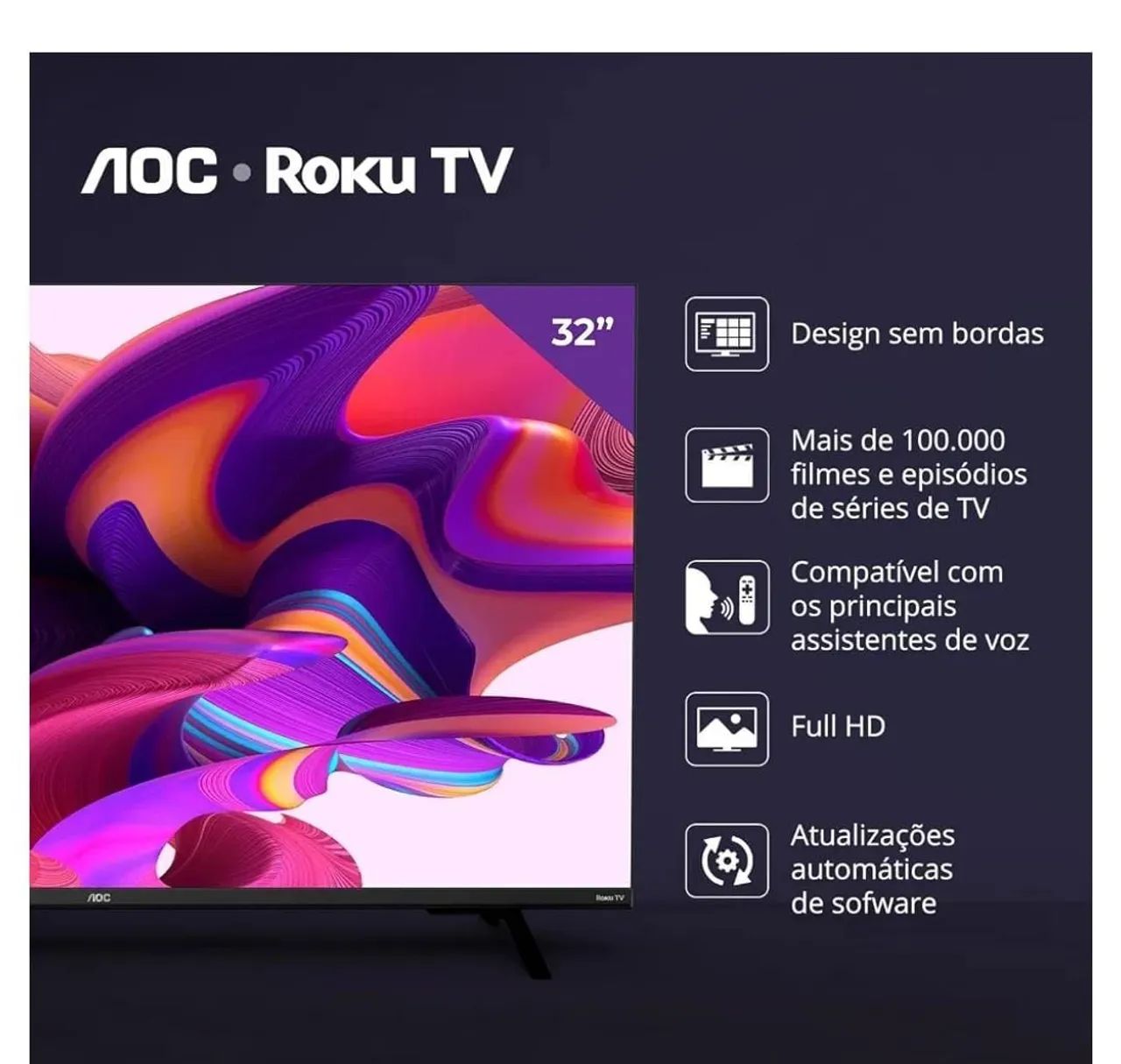 Smart TV LED 32'' HD AOC - Foto 2