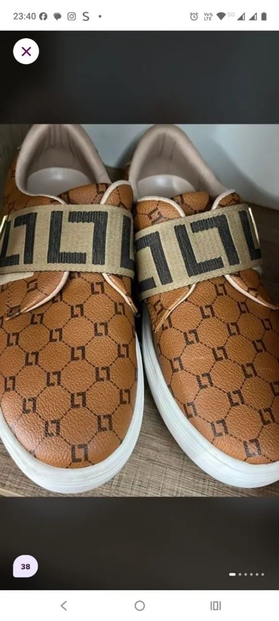 Tênis feminino luz da lua monograma 38 - Foto 3