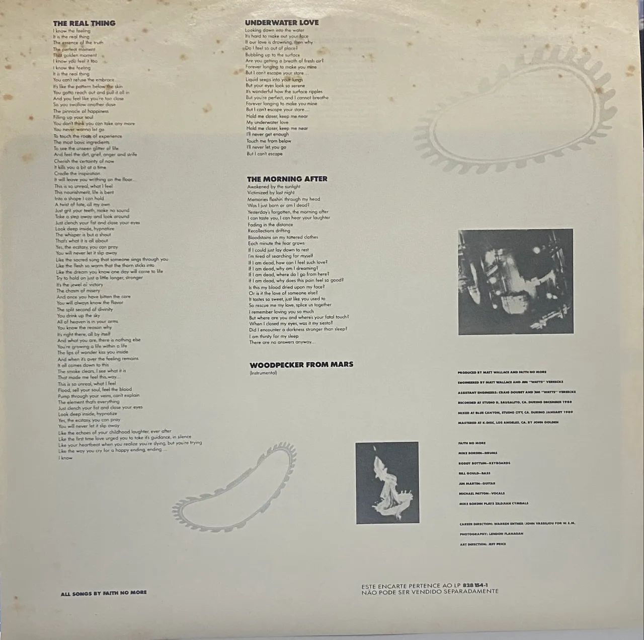 Vinil Faith No More - The Real Thing (1989) - Excelente Estado