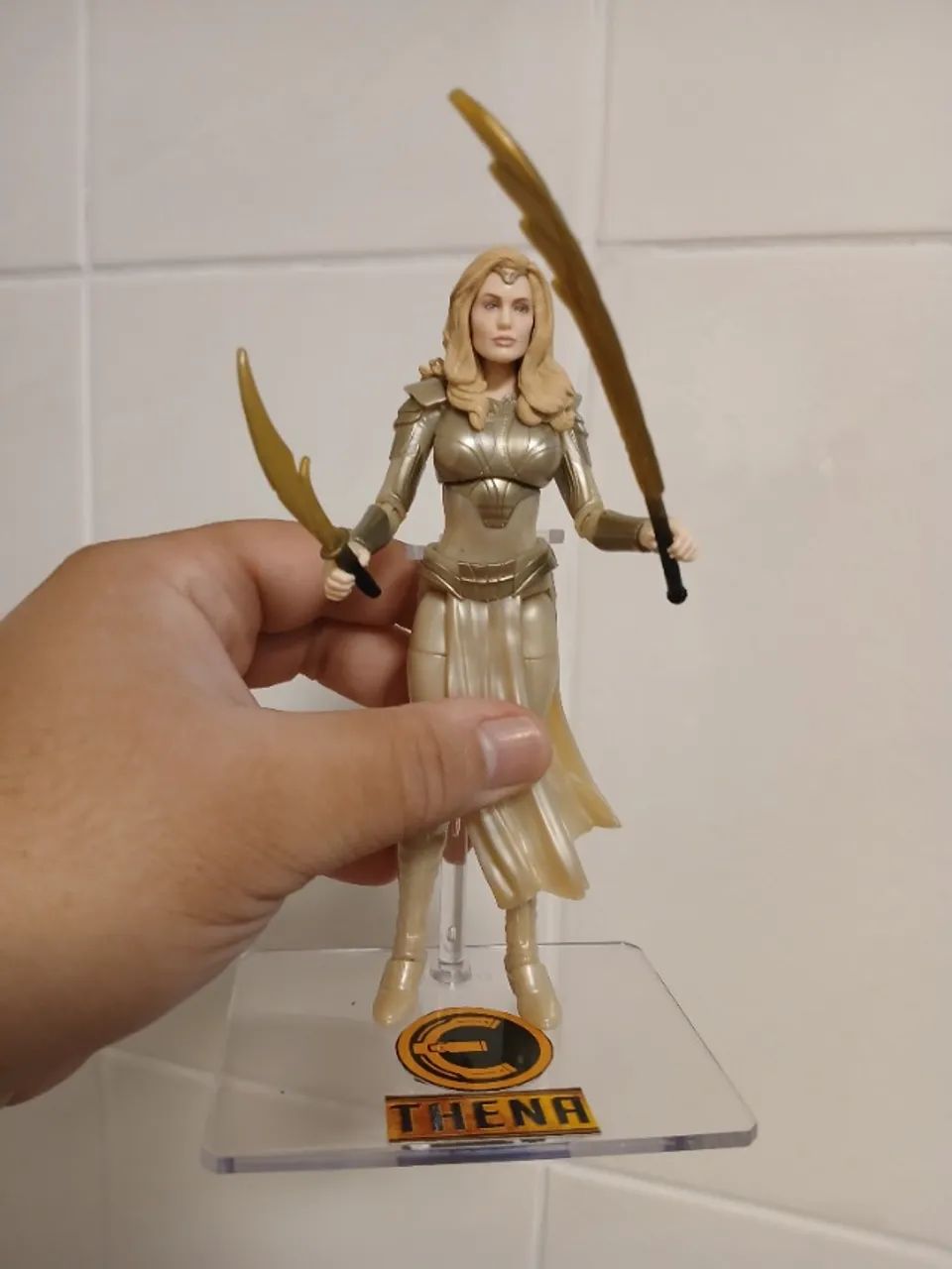 Marvel Legends Thena Filme Eternos Hasbro Loose Com Base - Foto 5
