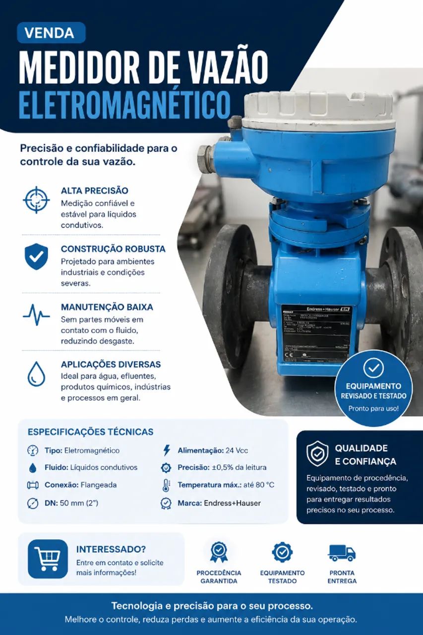 Medidor de Vazão Eletromagnético 
