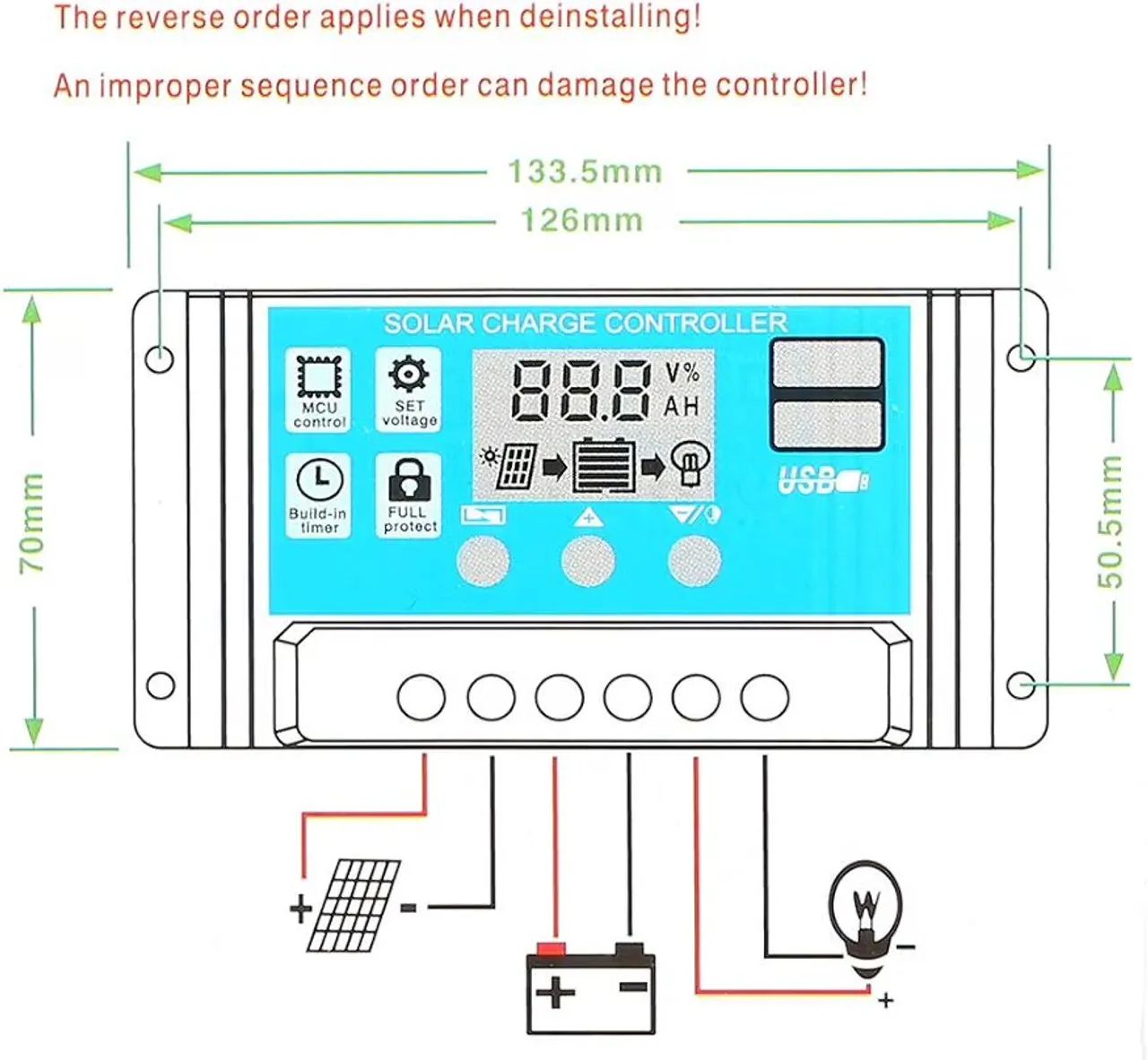 Controlador de carga KP-AD50A - Foto 4
