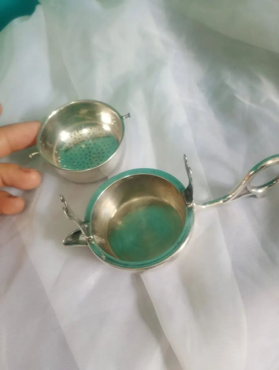 Infusor de Chá de Prata Wolff Antigo - Foto 3