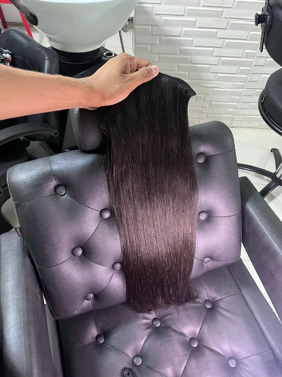 Cabelo 100% humano liso 65cm - Foto 6