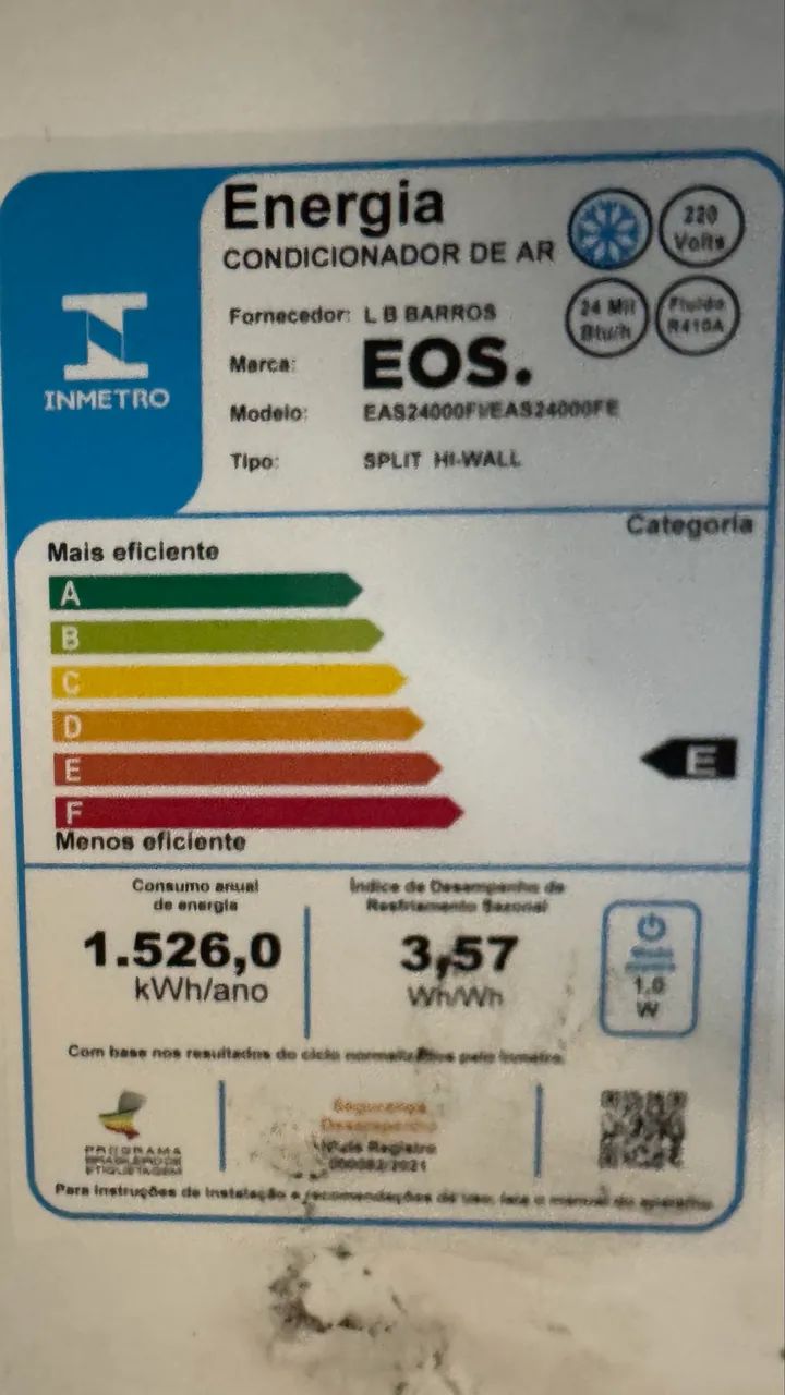 Ar-condicionado SPLIT 24000 btus (5 meses de uso) EOS - Foto 2