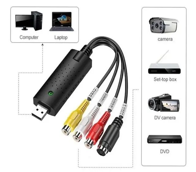 Placa de Captura de Audio e Video USB Vídeo Easy Capture