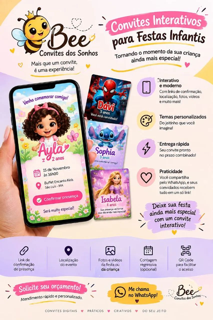 CONVITE PARA FESTA INFANTIL INTERATIVO