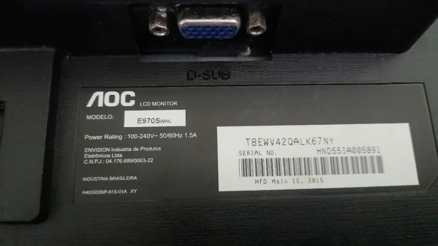 Monitor Aoc E970swnl Imagem Com Manchas - Foto 5