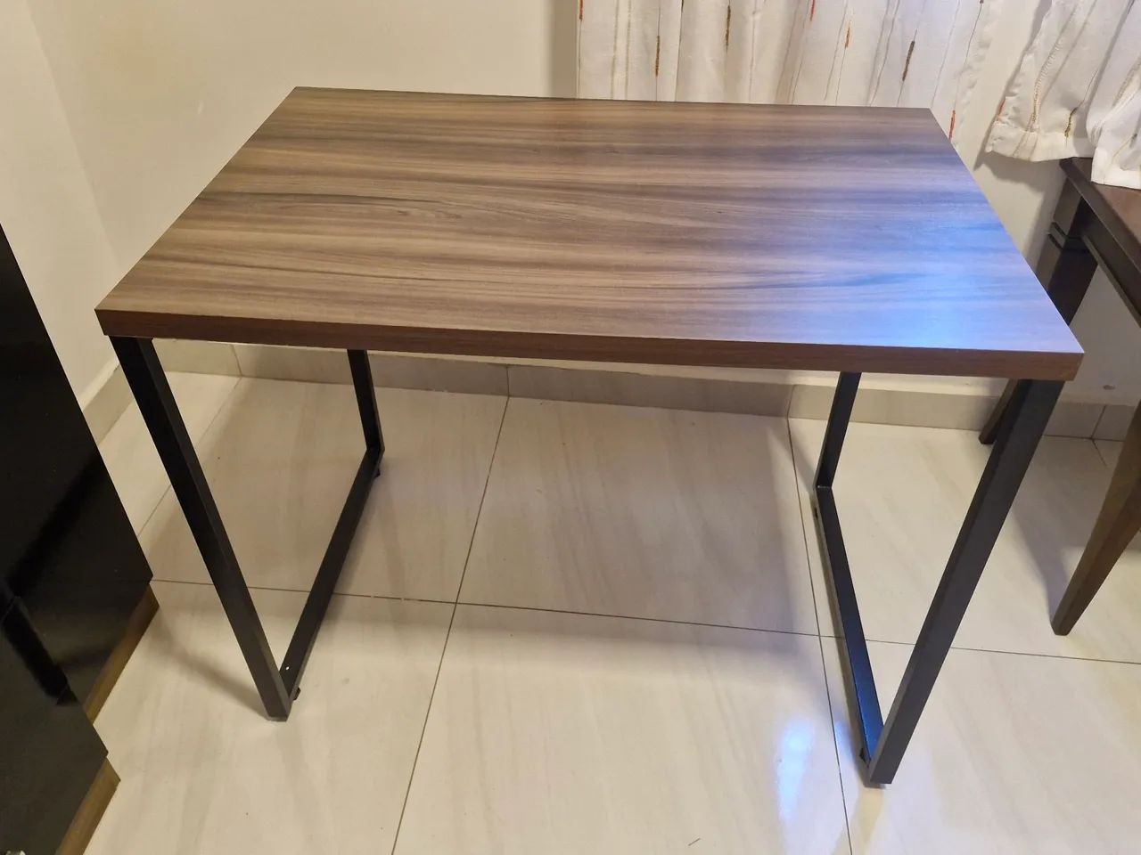 Mesa para Escritório Office Estilo Industrial, 0,90m, Nogal/Est.Preta - Foto 2