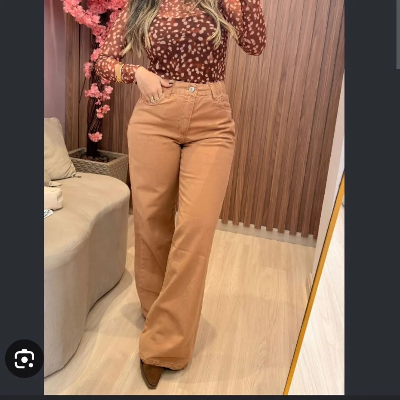 Calça wide leg jeans caramelo  - Foto 2