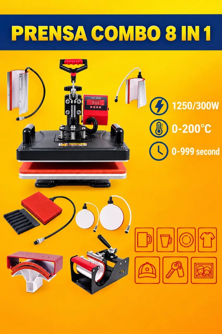 Prensa Térmica 8 e 1 Para Sublimação