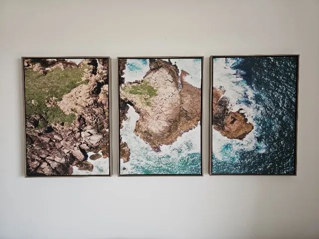 Tríptico de Quadros em Canva 100% algodão 50x70