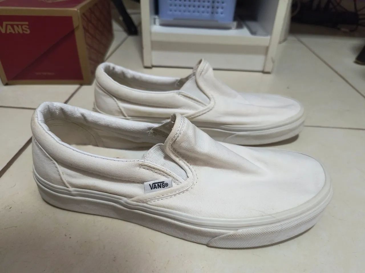 Tênis vans slip-on branco  - Foto 4