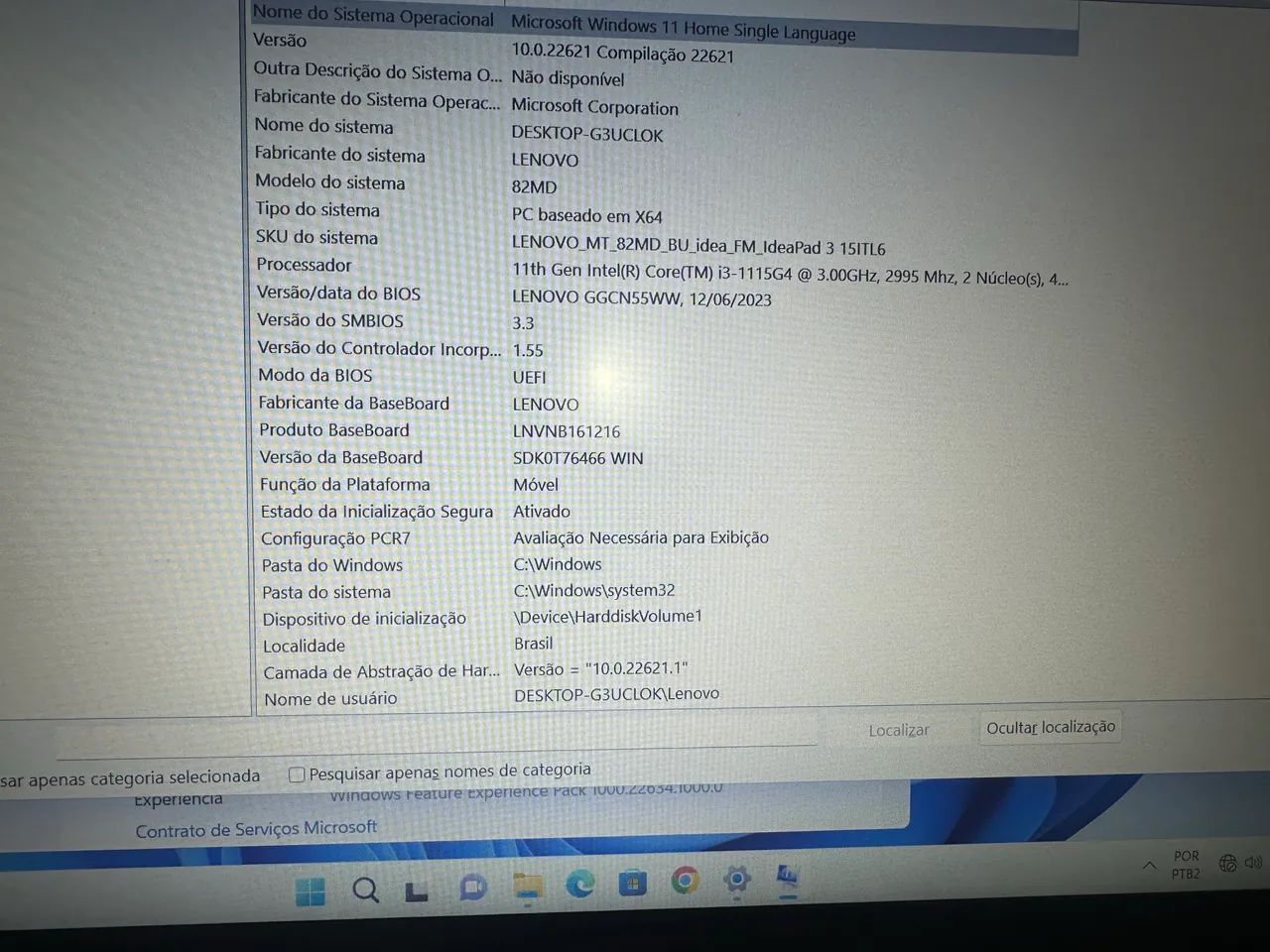 Lenovo ideapad core i3 décima primeira geração SSD M2  - Foto 2
