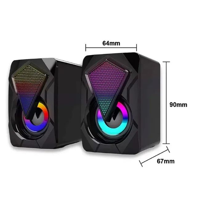 Caixa De Som Para PC/Computador e Notebook Potatil Design Moderno RGB, USB 6w - Foto 4