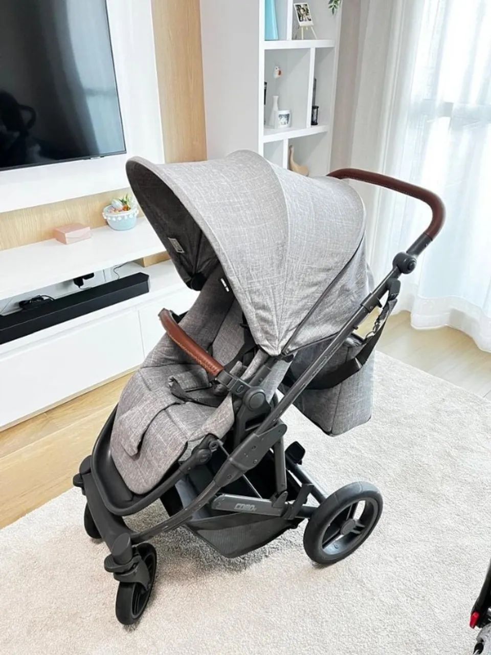 Carrinho Abc Design Como 4 , Bebê Conforto , Moisés E Base Cor Cinza-claro - Foto 5