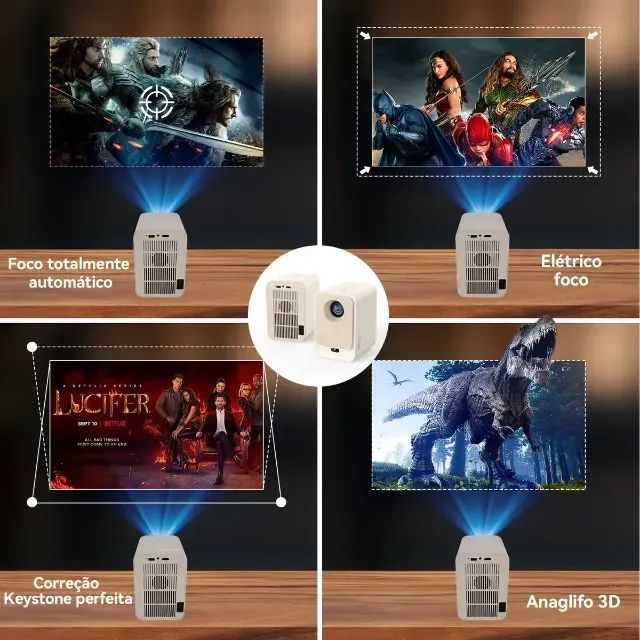 Projetor Inteligente AOC T6Plus-EU Full HD 1080p com Wi-Fi 6, Bluetooth e Android 12 - Foto 2