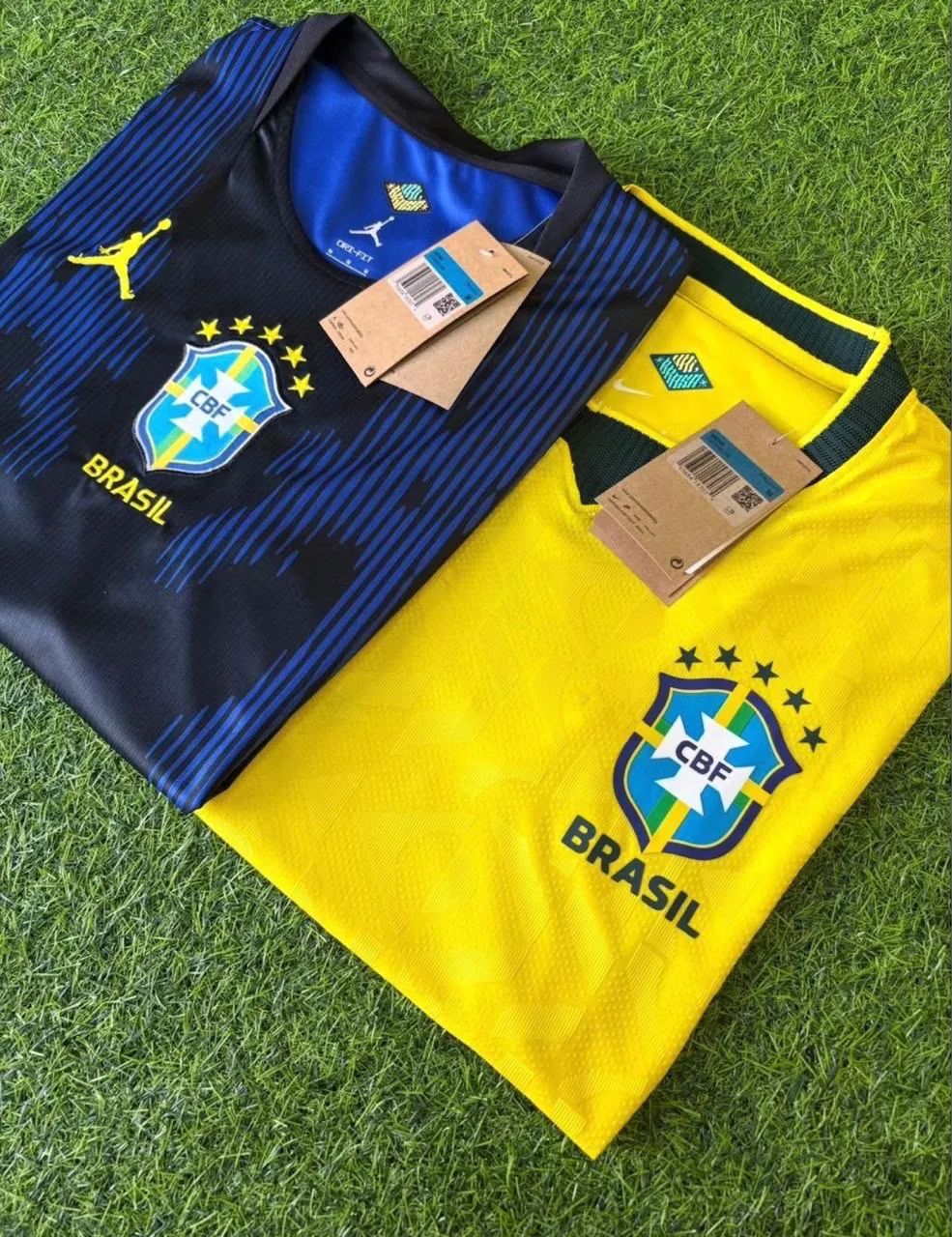 Camisa Brasil 1.1 Premium amarela e azul P ao G3 - Foto 2
