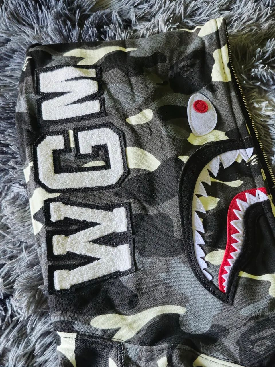 moletom bape camo shark cinza - Foto 4