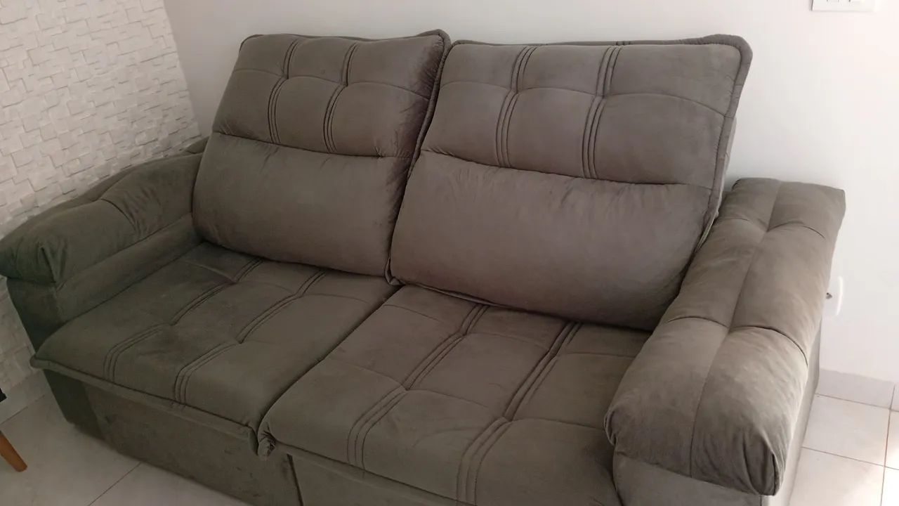 Sofá 2 metros cinza (molas ensacadas) - Foto 4