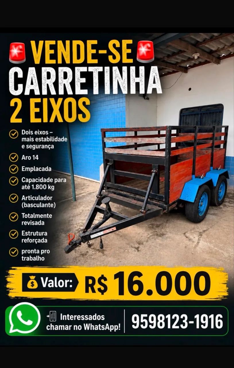 Vende carretinha dois eixo emplacada 